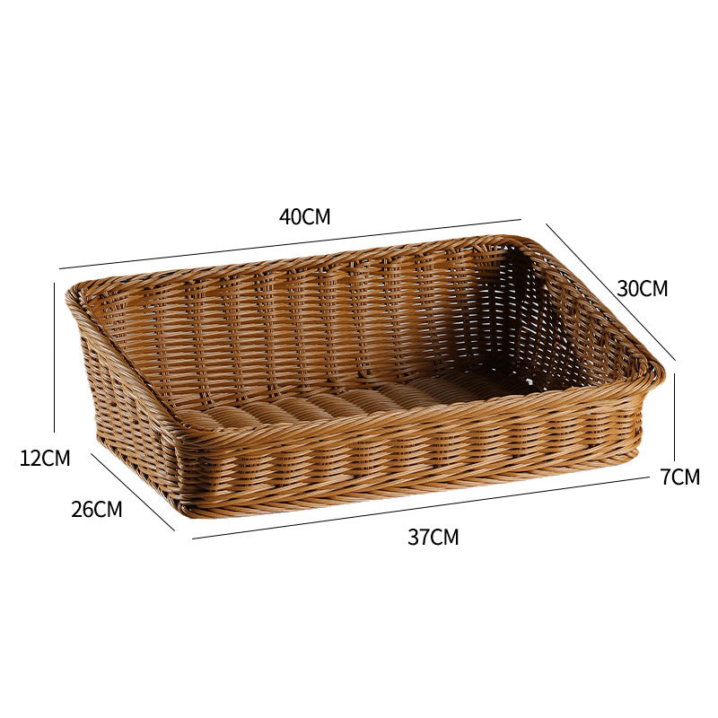 Handcrafted Rectangular Rattan Storage Basket