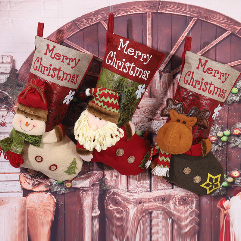 Cute Christmas stocking with snowman motif