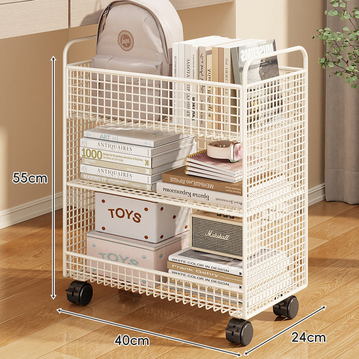 Compact Tiered Metal Mesh Vertical Storage & Display Rack with Removable Shelves and Anti-Slip Feet