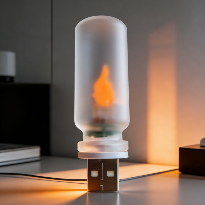 Realistic Flickering Flame LED Glass Tube Night Light