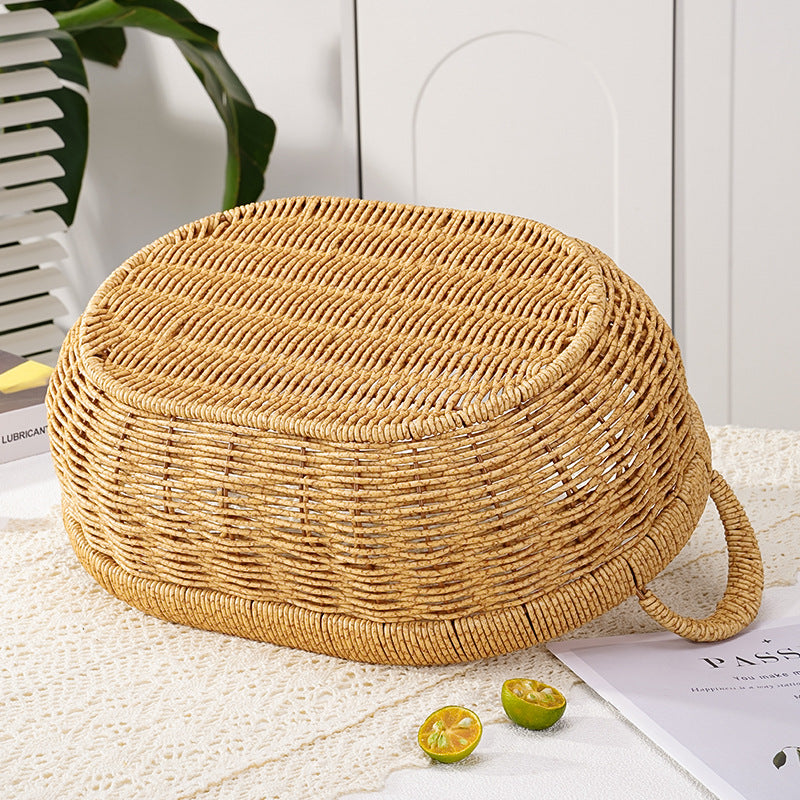 Decorative Round Woven Storage Basket
