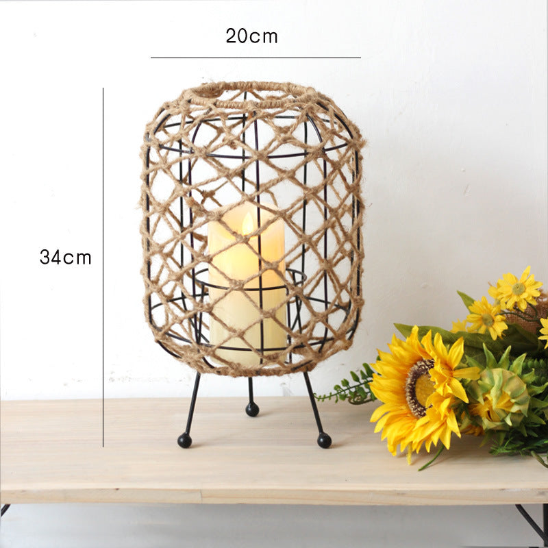 Decorative basket with natural fiber design