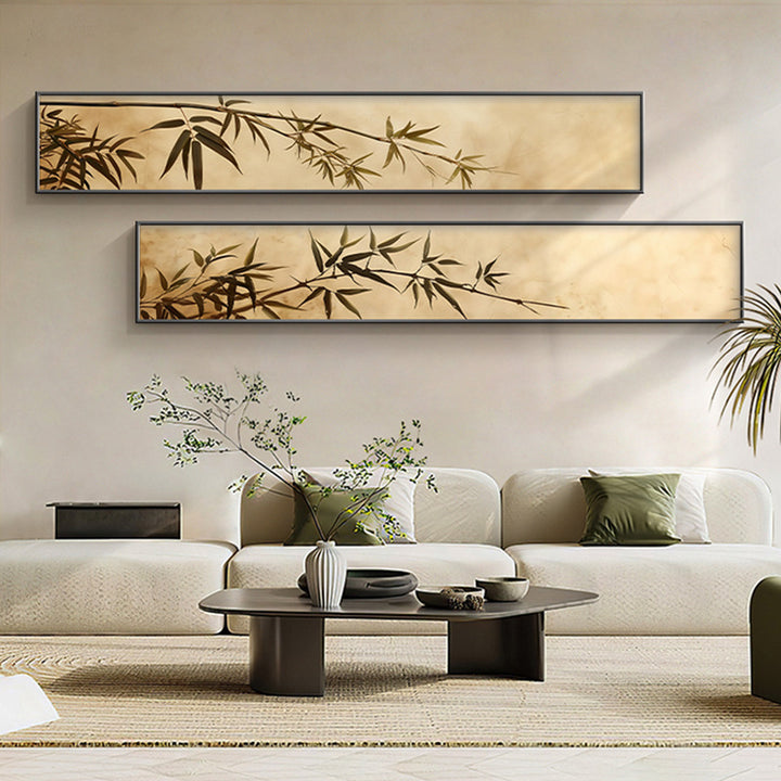 Bamboo-Inspired Horizontal Wall Art