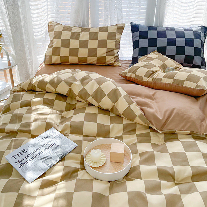 Premium Checkerboard Duvet Cover Set