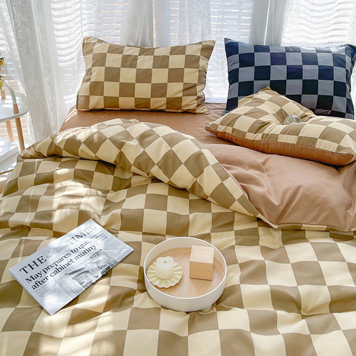 Premium Checkerboard Duvet Cover Set