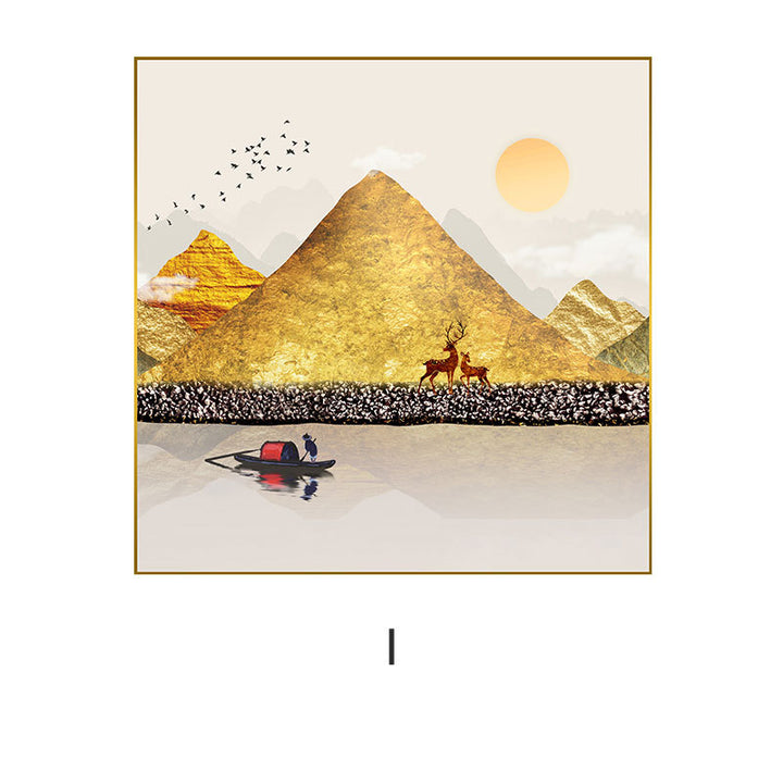Framed Abstract Mountain Artwork