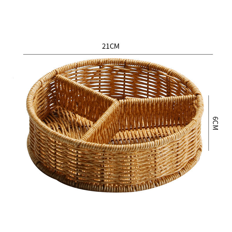 Multi-Sectional Woven Storage Basket