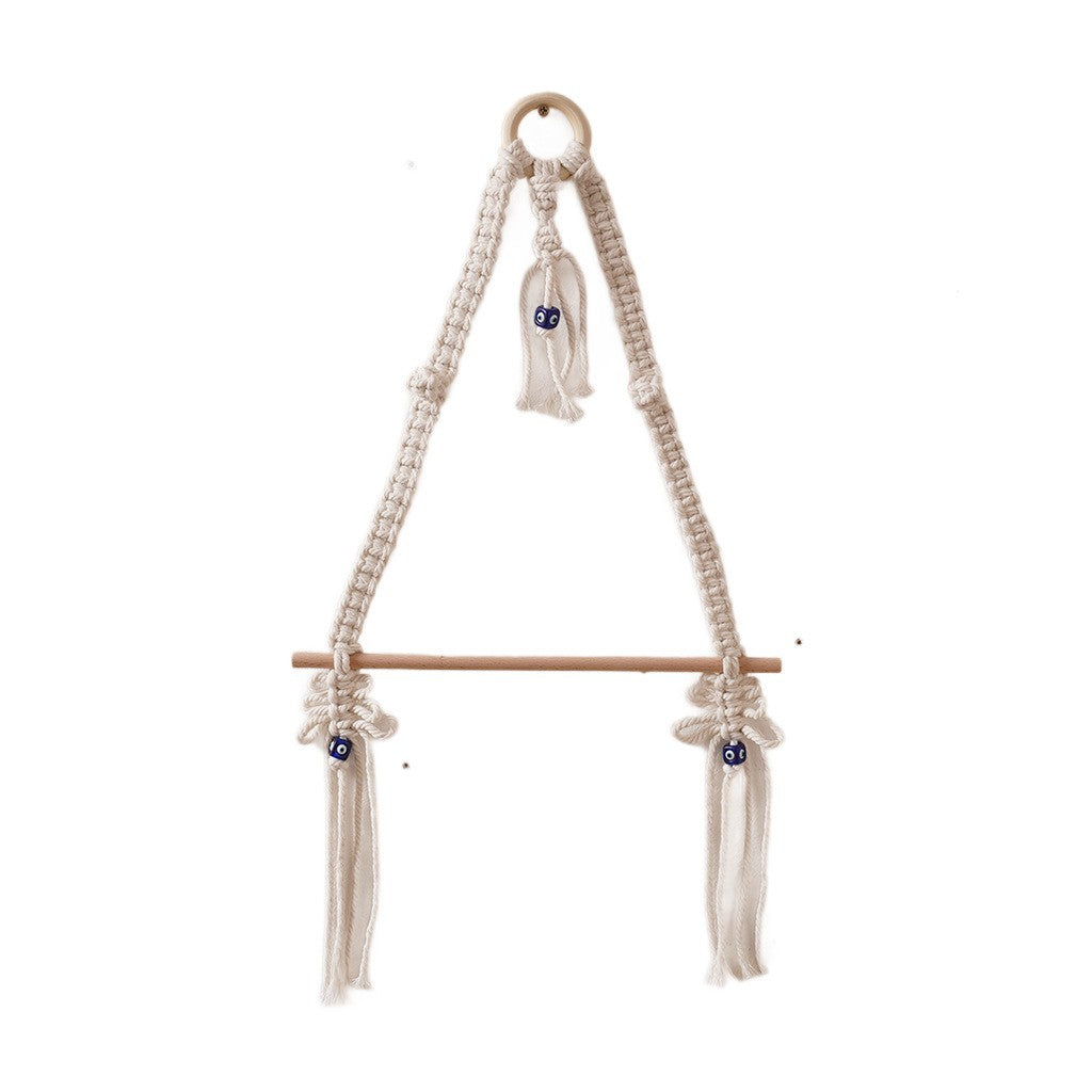 Macrame Hanging Plant Holder with Wooden Rod