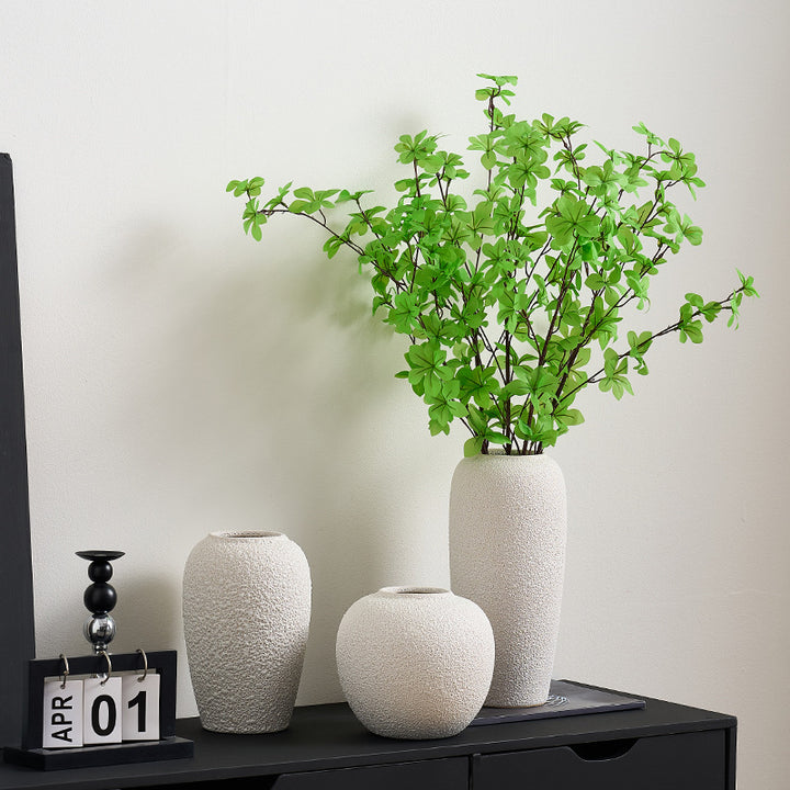 Stylish ceramic vase with textured design