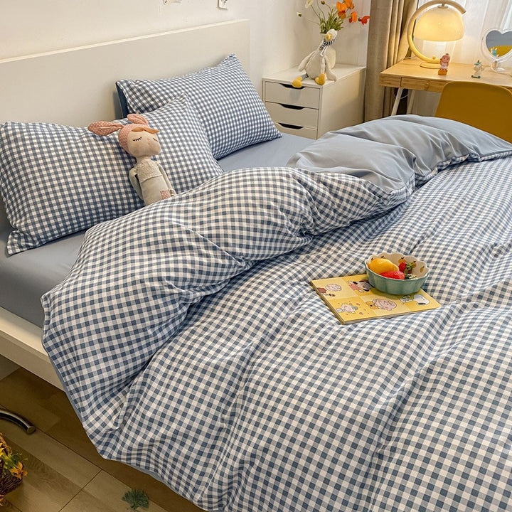 Gingham Patterned Duvet Cover Set