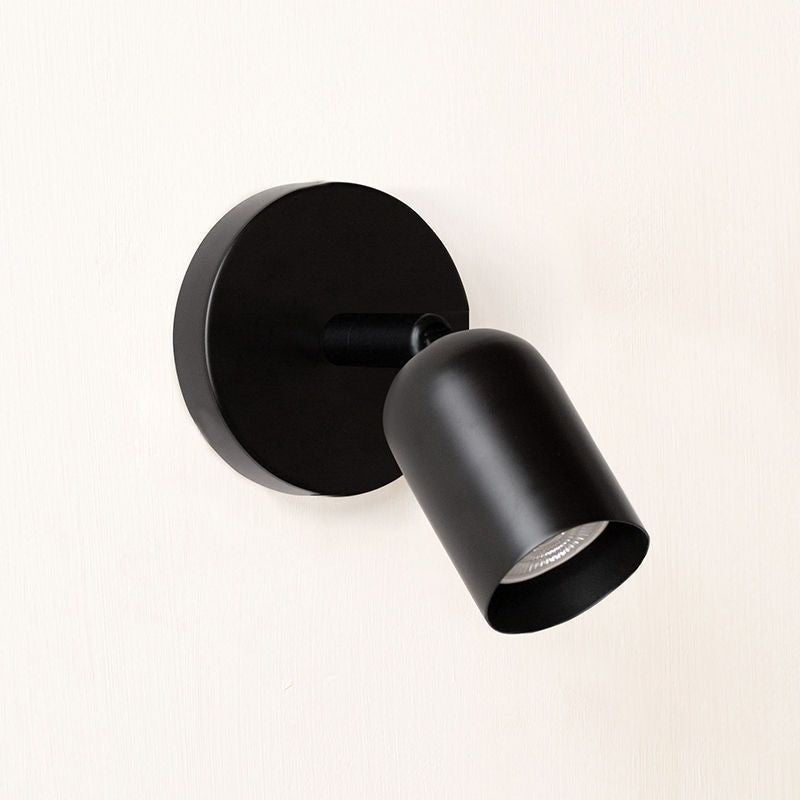 Adjustable directional metal wall spotlight with swiveling head