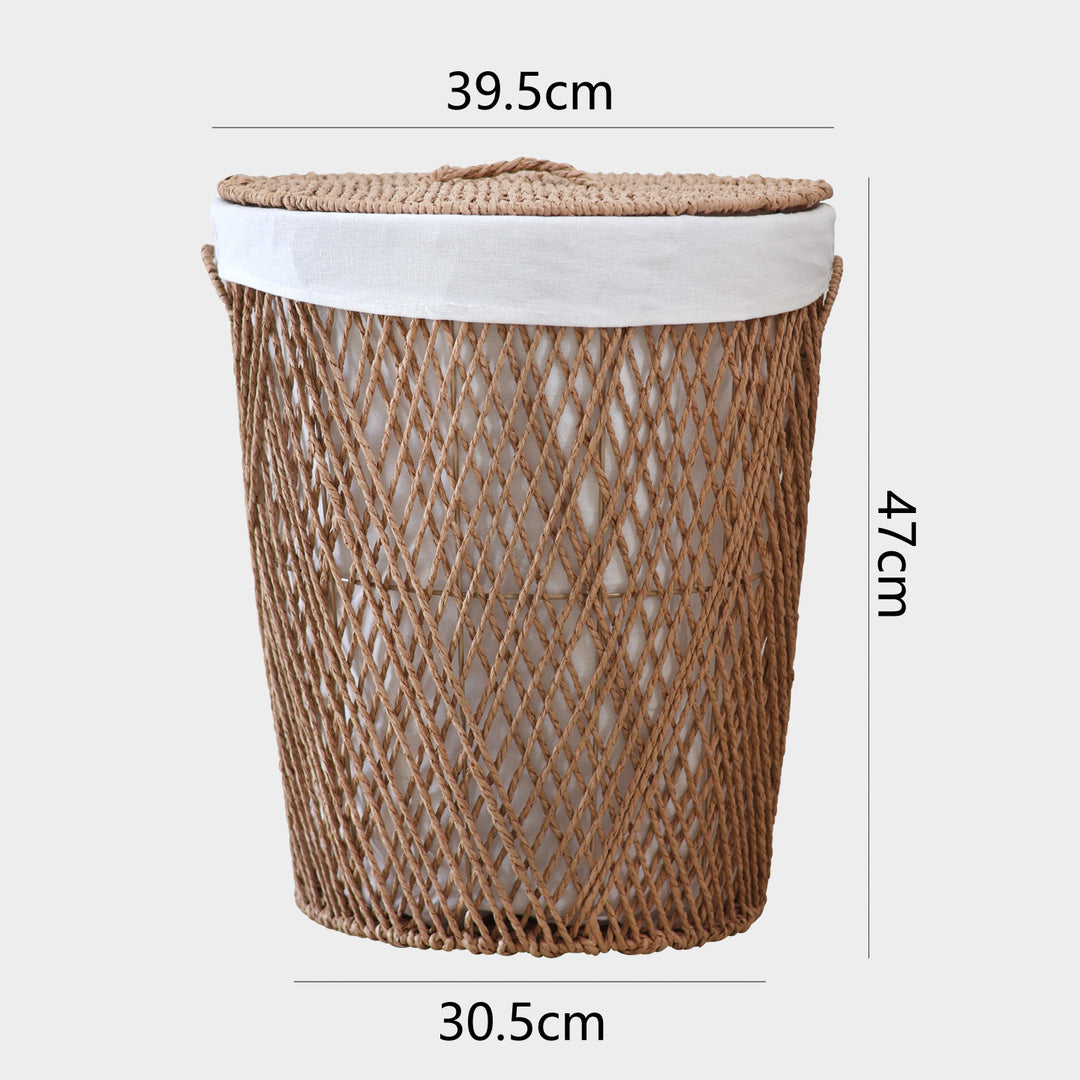 Decorative laundry basket with lid