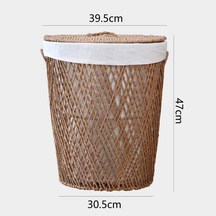 Decorative laundry basket with lid