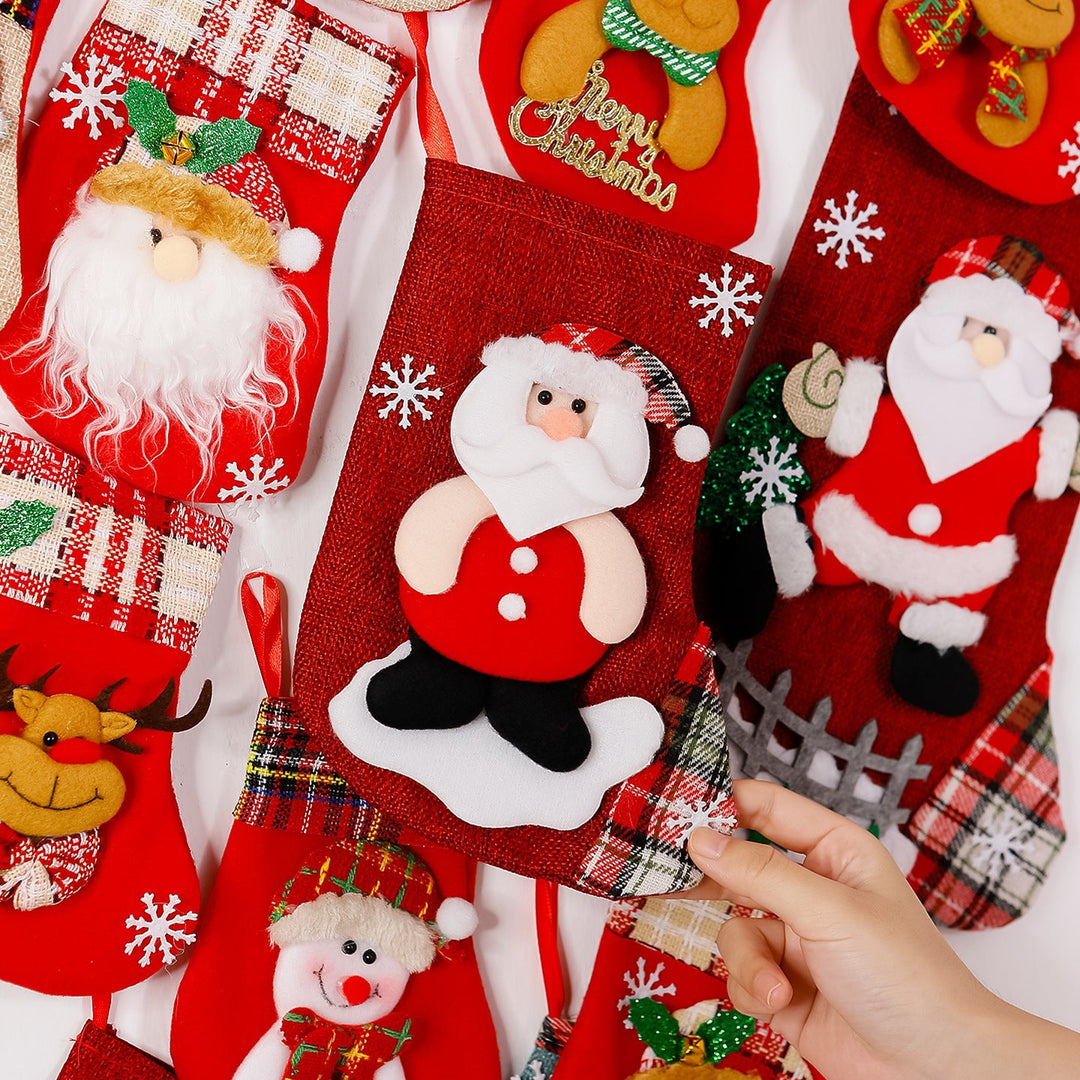 Festive Christmas stocking with reindeer motif
