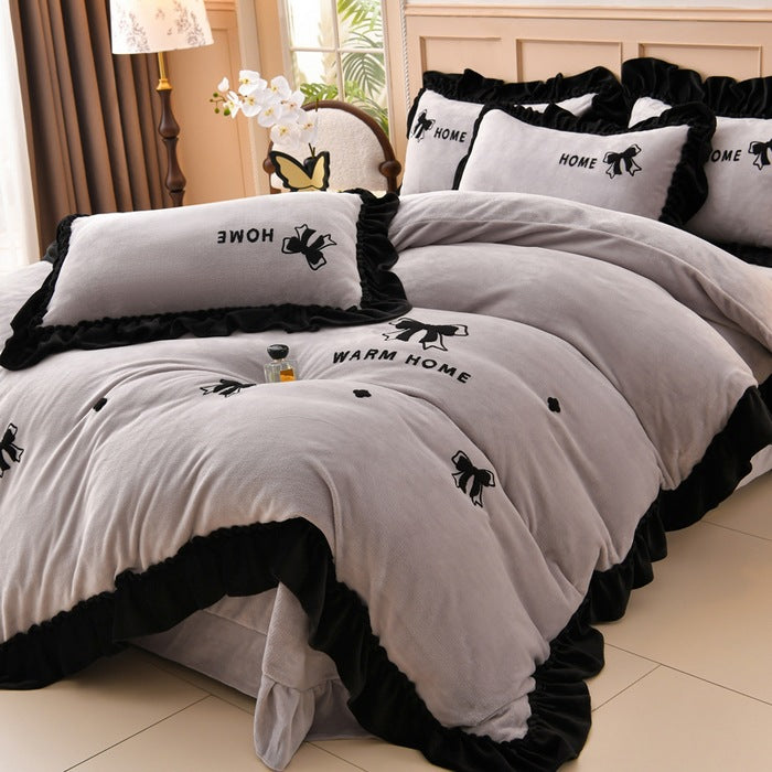 Embroidered Butterfly Cozy Comforter Set