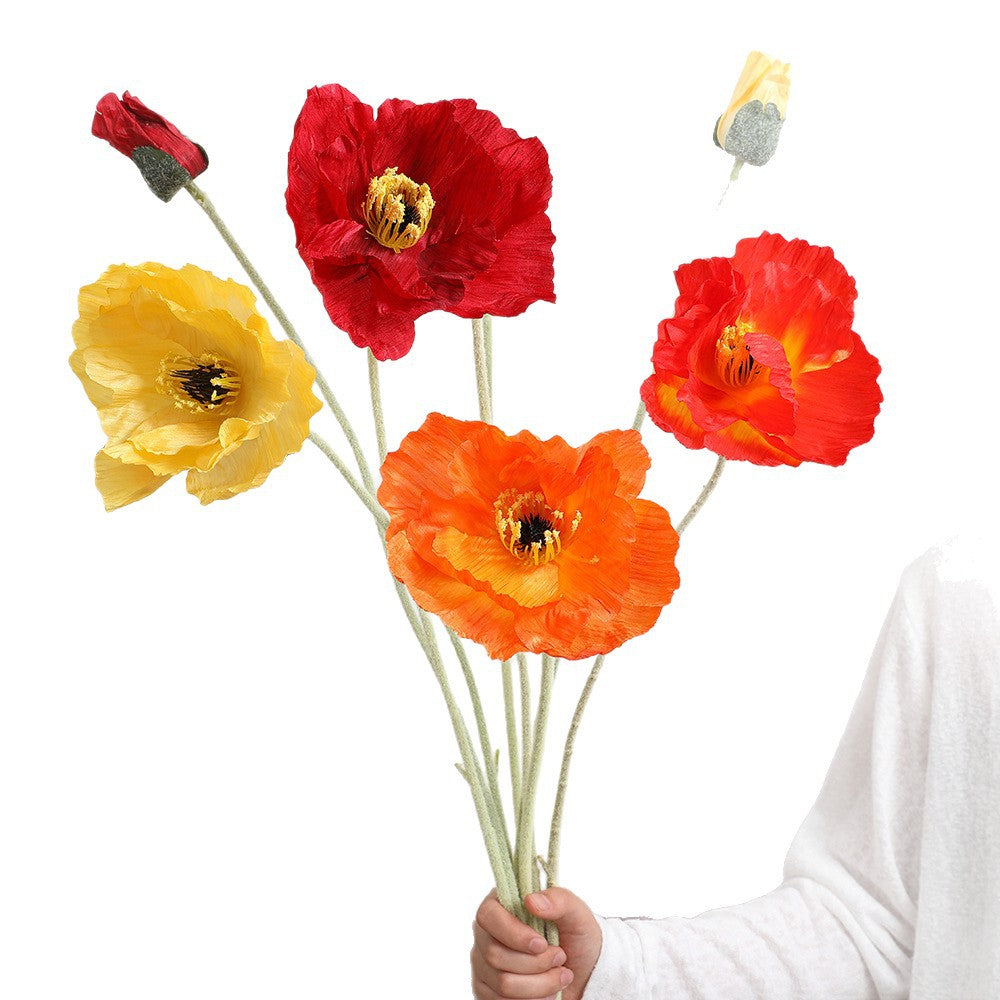 Realistic artistic poppy flower