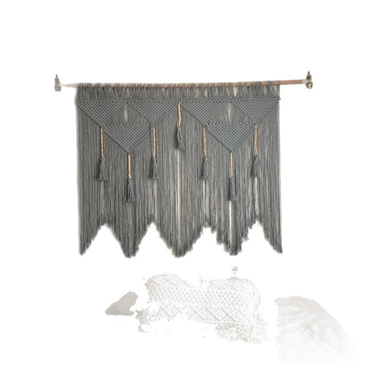 Elegant Macrame Wall Hanging with ornate fringes and leaves