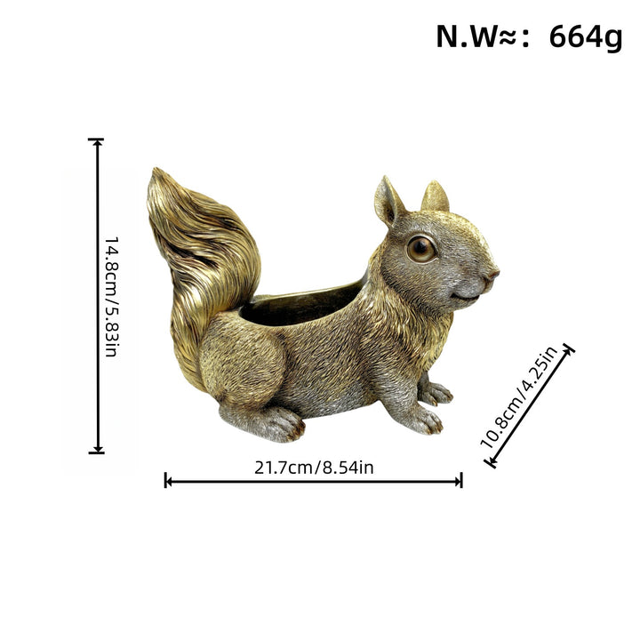 Squirrel-shaped planter