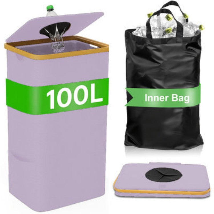 Multifunctional laundry storage box with bamboo lid