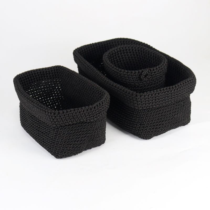 Hand-knotted storage baskets