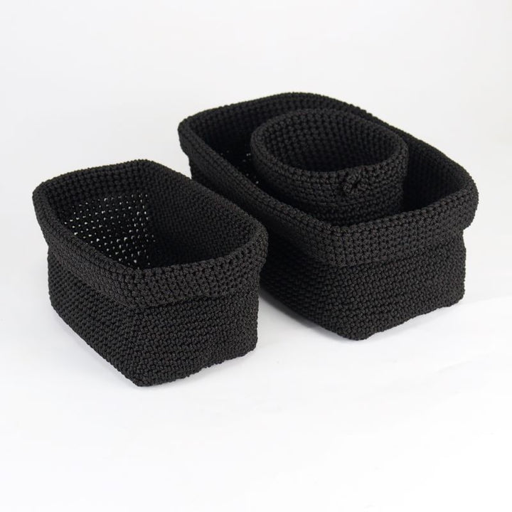 Hand-knotted storage baskets