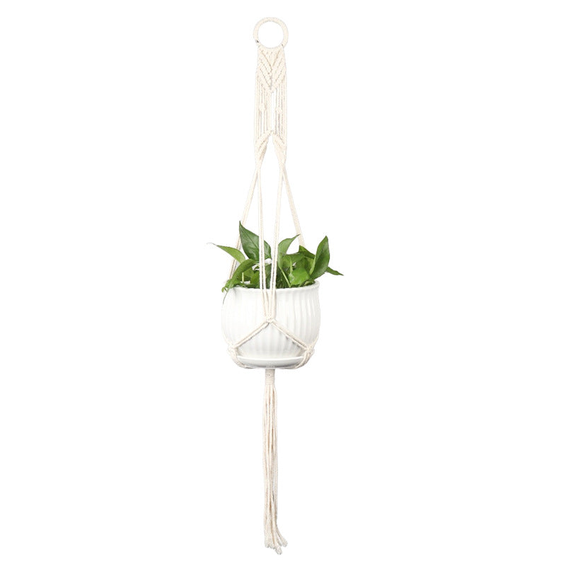Plant-hanging macrame shelf