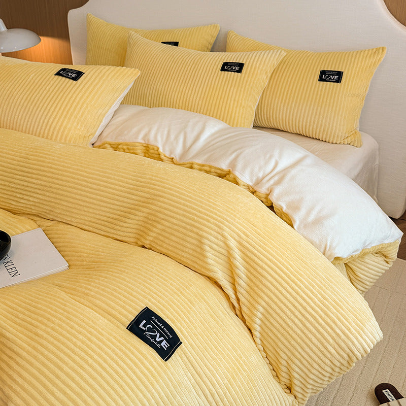Plush Ribbed Comforter Set