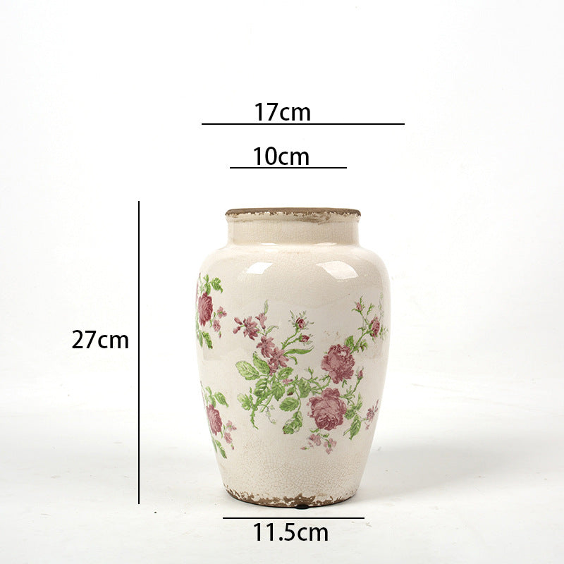 Floral Ceramic Vase with Artistic Design