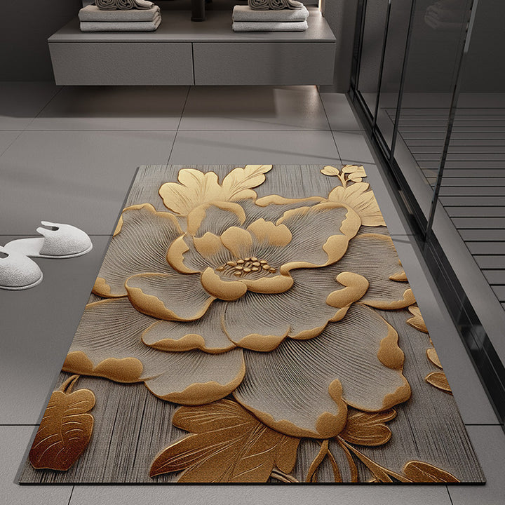 Floral Embossed Bath Mat