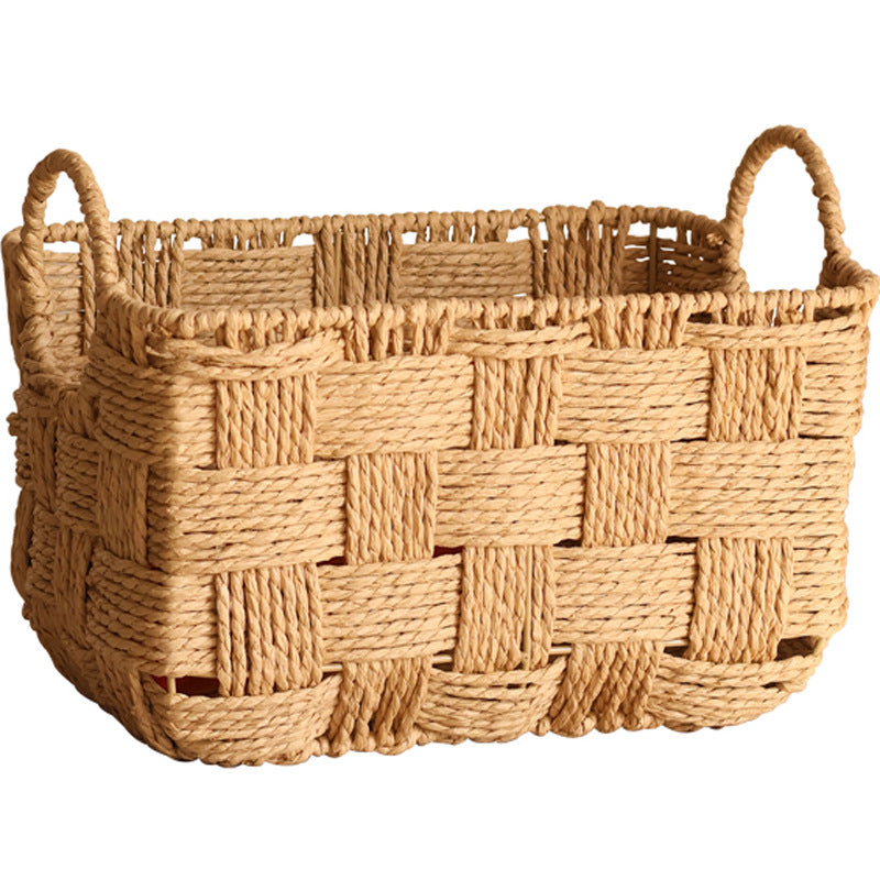 Structured storage basket made of natural material