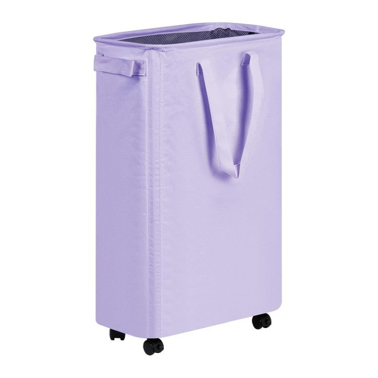 Foldable laundry basket with wheels and practical lid