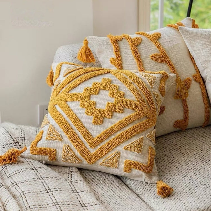 Textured Geometric Accent Pillow