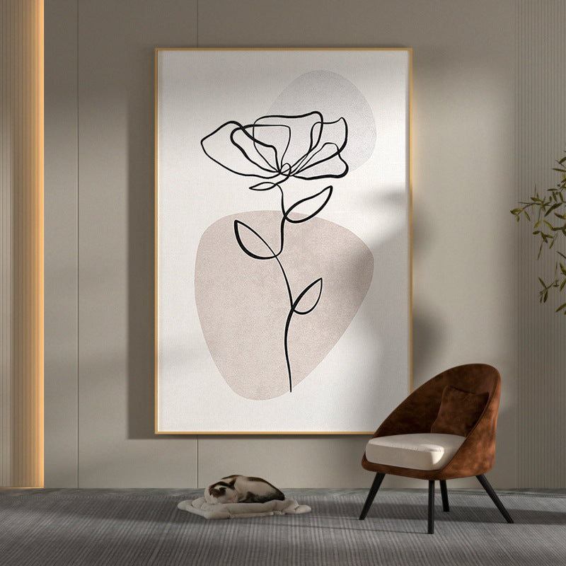 Elegant Line Drawing Floral Wall Art