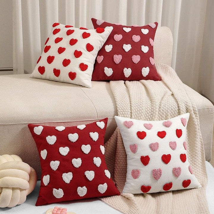 Decorative Heart Motif Throw Pillow