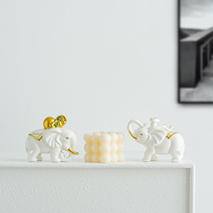 Elegant elephant figure made of high-quality ceramic