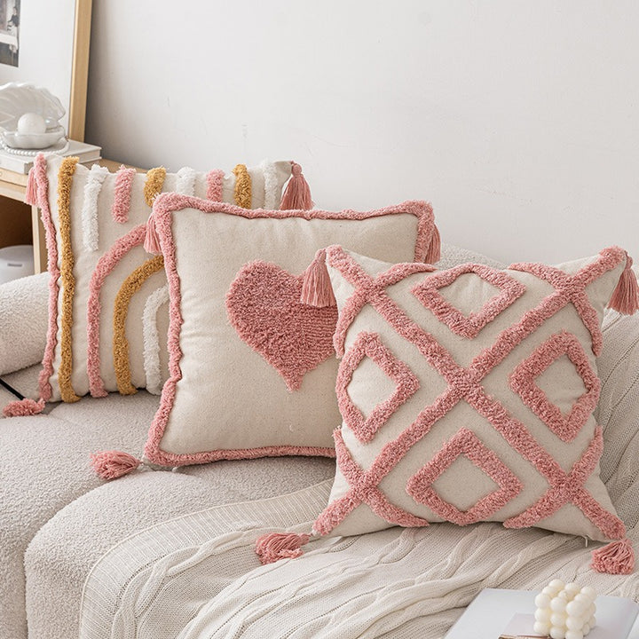 Textured Geometric Pattern Throw Pillow