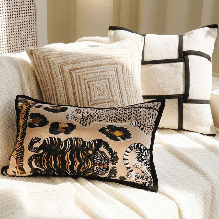 Artistic Jungle Animal Print Decorative Pillow
