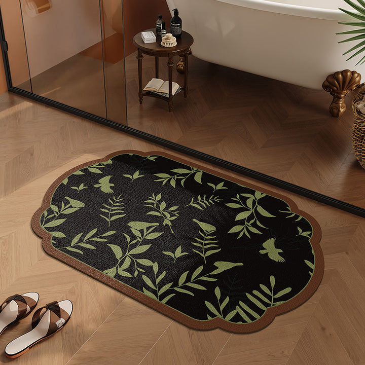 Elegant Floral Design Area Mat for Home