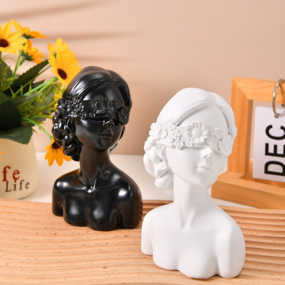 Decorative Flower Girl Bust Figurine