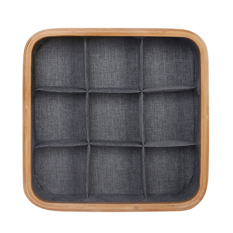 Multifunctional storage bowl made of bamboo and textile