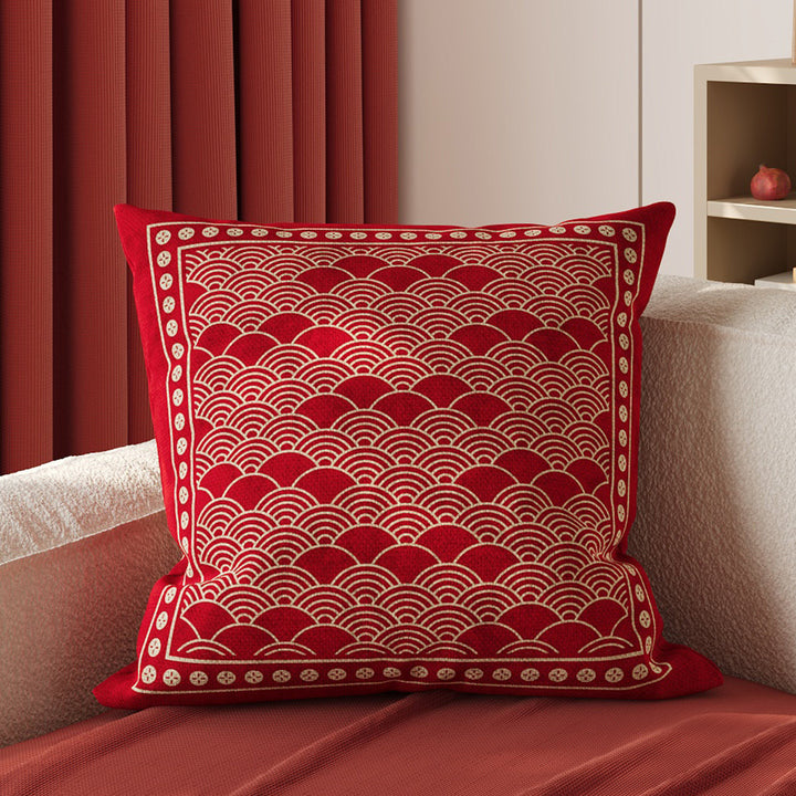 Decorative Embroidered Cloud Motif Square Throw Pillow Cover