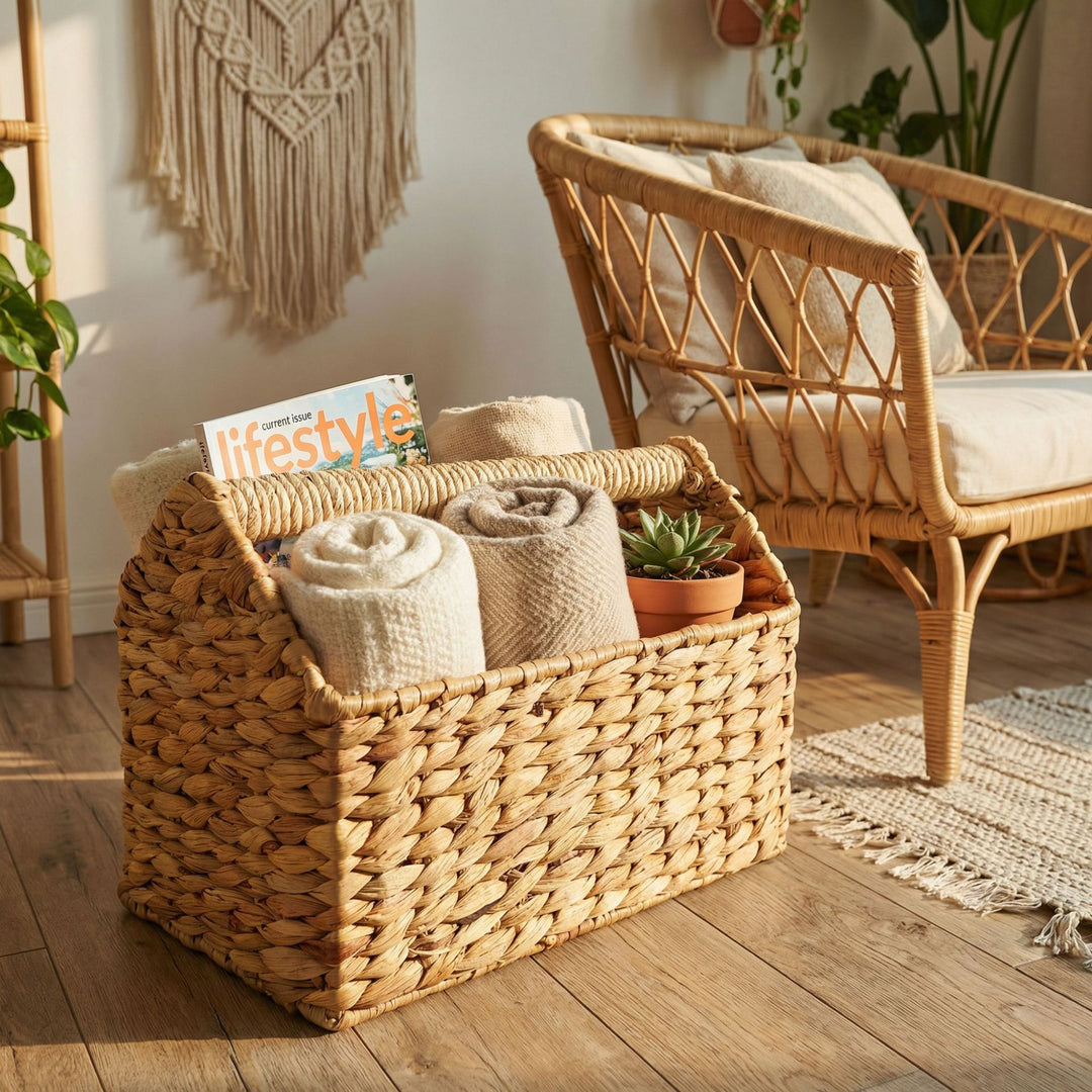 Handcrafted Storage Basket Made of Natural Materials