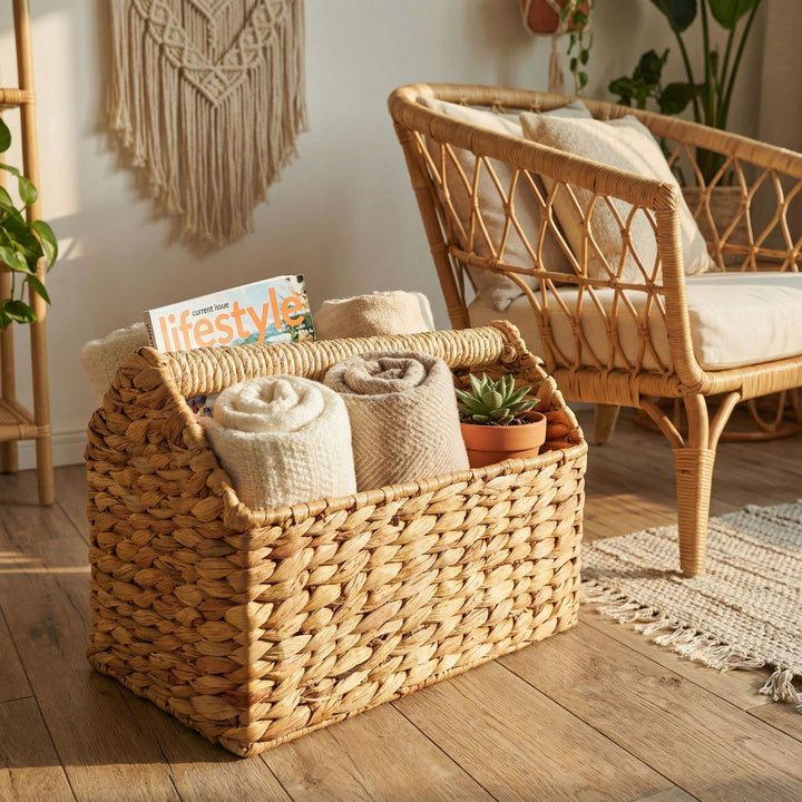 Handcrafted Storage Basket Made of Natural Materials