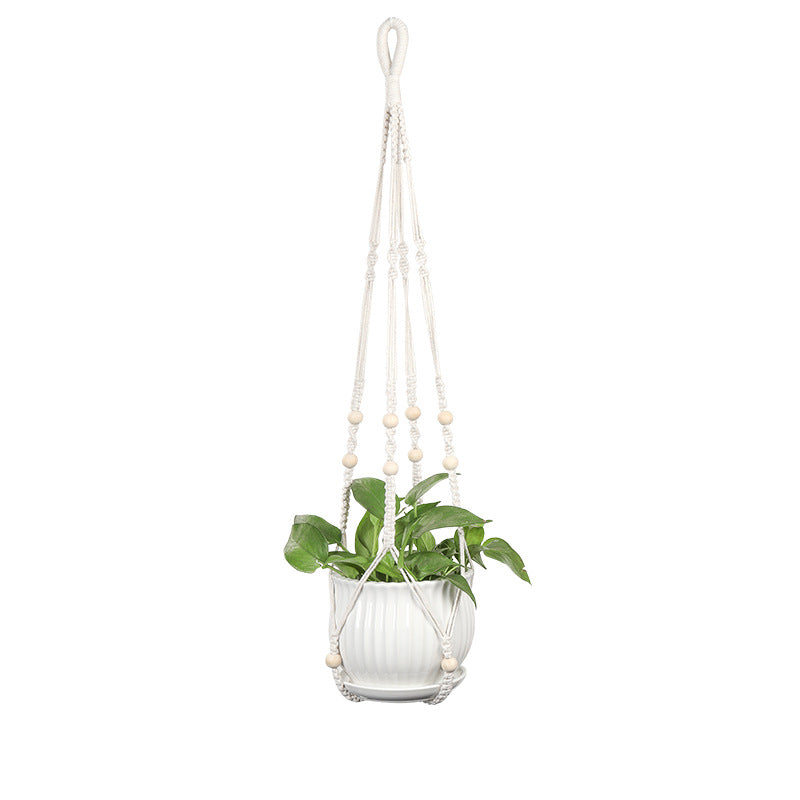 Plant-hanging macrame shelf