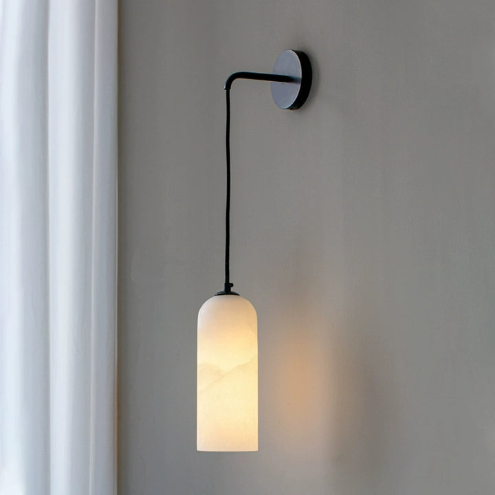Minimalist Alabaster Marble-Effect Wall Pendant Light
