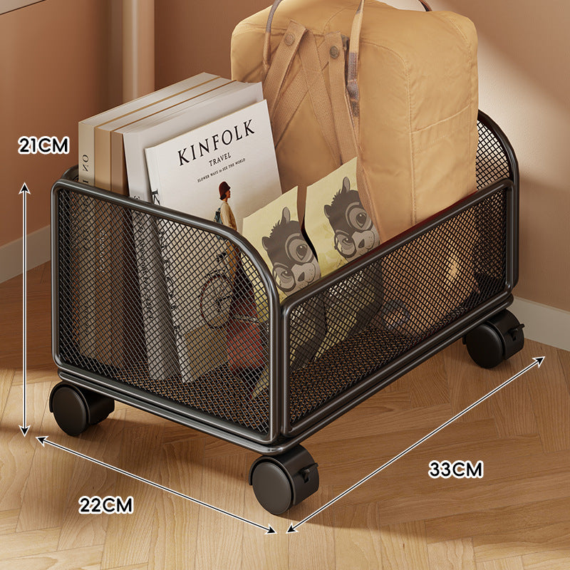 Mesh Rolling Storage Basket with Locking Swivel Casters and Ventilated Wire Frame
