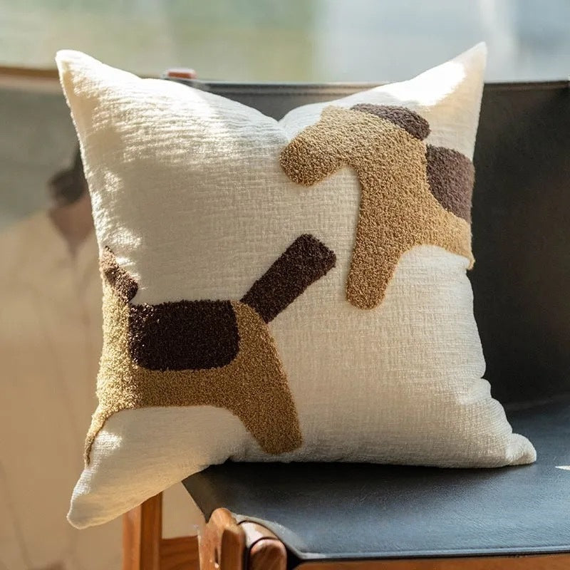 Decorative Dog Print Throw Pillow