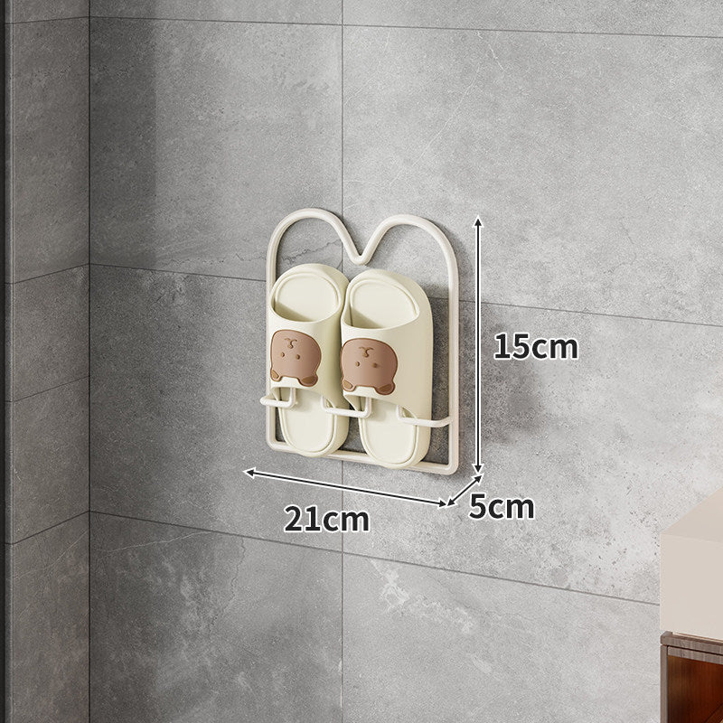 Wall-Mounted Vertical Shower Slipper Rack Single-Pair Organizer