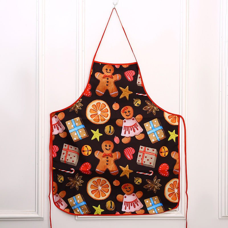 Festive cooking apron with Christmas motif