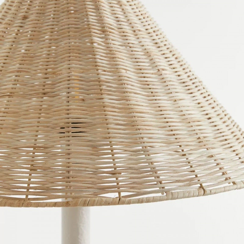Contemporary natural fiber floor lamp